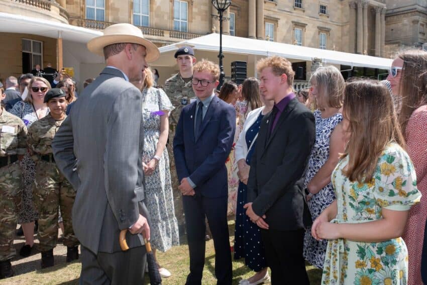 Thetford twins share remarkable DofE story in personal exchange with HRH The Duke of Edinburgh at Buckingham Palace Gold Award celebration